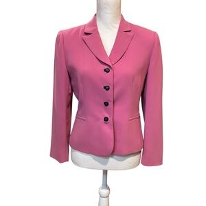 Tahari Arthur S Levine Petite Size 6P Pink Lined Shoulder Pads Jacket Blazer